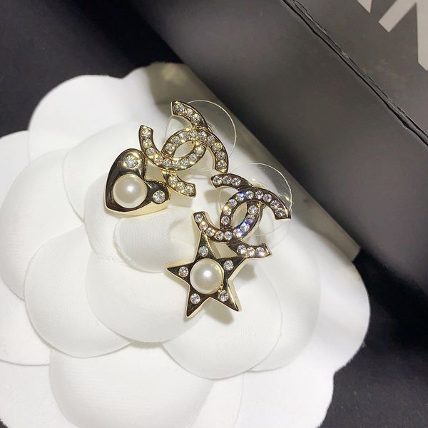 

earrings new style star diamond fashion designer earrings luxury designer jewelry women earrings with box r51, Golden