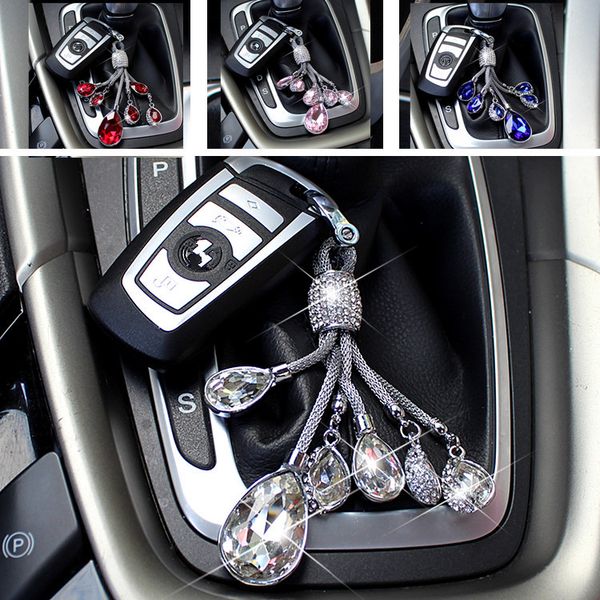 

car keychain pendant crystal rings couples falling creative key chain key ring women bag car gifts trinket, Silver
