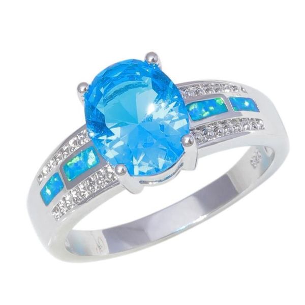 

cinily created blue fire opal blue stone silver plated new style ring for women jewelry gem stone size5 6 7 8 9 11 oj9431, Golden;silver