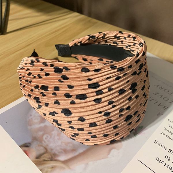 

2020 retro widen dot print headbands for women folds hair hoop party lady hairband for girls headwear hair accessories summer