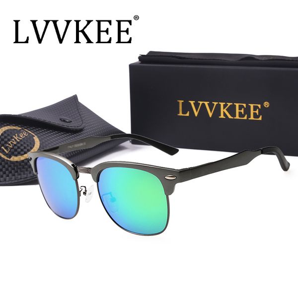 

2020 new man driving half frame polarized sunglasses women alloy frame sunglasses uv400 brand design original case, White;black