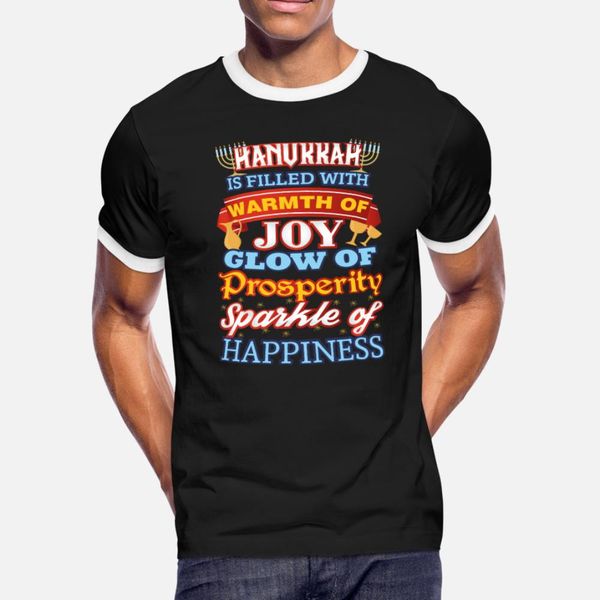 

hanukkah happiness joy prosperity happiness t shirt men create 100% cotton s-xxxl kawaii interesting funny casual summer letter shirt, White;black