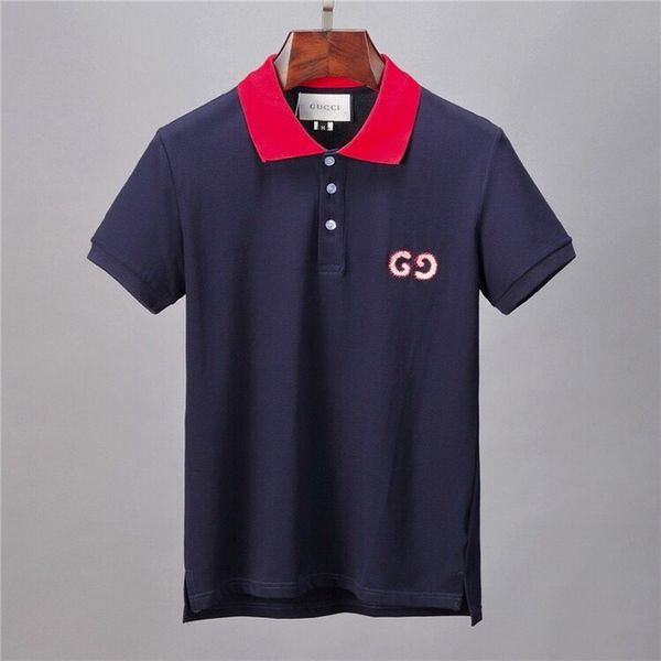 

2020 mens t shirt brand designer bee snake print polo t-shirts summer new arrival mens turndown short sleeve asian size m-3xl, White;black