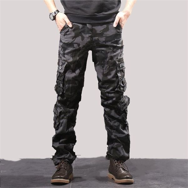 

autumn winter pants men loose cotton army tactical pants black camo trousers men casual camouflage cargo pants pantalones hombre