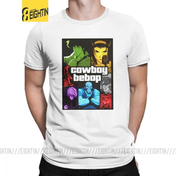 

cowboy bebop gta v mosaic t-shirt for men space anime spike japanese manga jet faye 100% cotton tee shirt short sleeve t shirts
