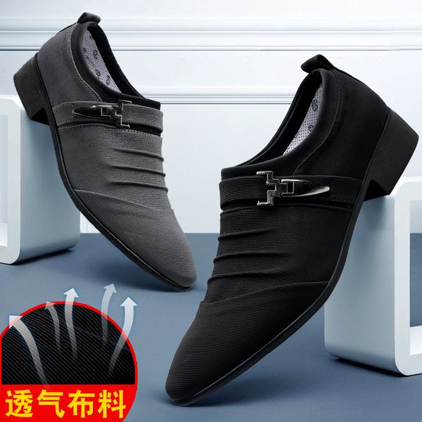

spring cloth shoes men's large size breathable canvas shoes, Black
