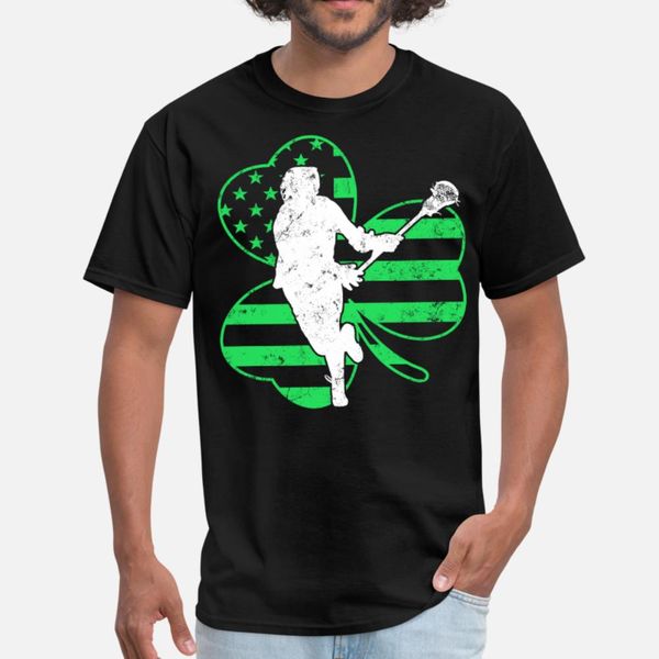 

st patrick s day lacrosse player shamrock shape t shirt men create short sleeve o-neck gents sunlight comfortable spring family shirt
