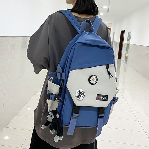 

female preppy style backpack women casual schoolbag for teenage girls waterproof nylon backpacks ladies luxury student book bags