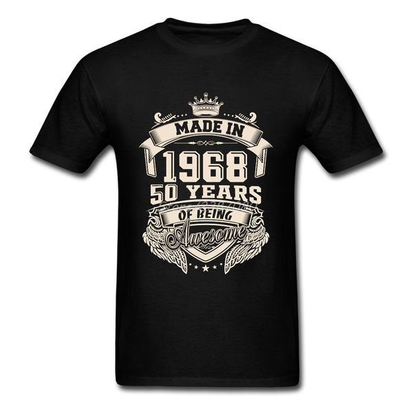 

made in 1968 50 years of being awesome t shirt custom short sleeve t-shirt men hip hop family 3xl cotton crewneck men's shirts