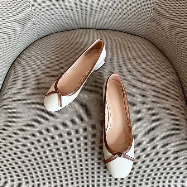 

eshtonshero spring women shoes two piece slip on pumps ladies pointed toe shoes mid heel comfortable female footwear size 3-9, Black