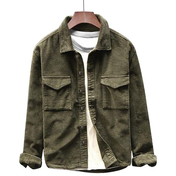 

autumn mens corduroy shirts blouse long sleeve solid color turndown collar pocket slim fit shirts men dress camisa masculina, White;black