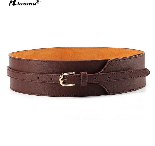 

wholesale genuine leather belt for women fashion pin buckle cowhide leather women belts joker wide belts04, Black;brown