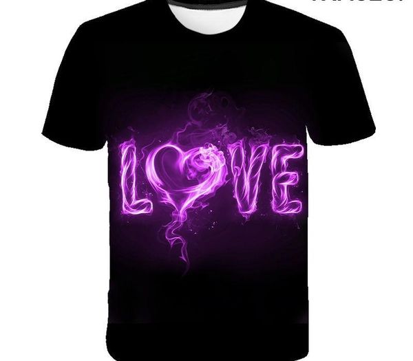 

2020 new t-shirt men's ladies children's 3d printed t-shirt summer casual couple parent-child love streetwear, White;black