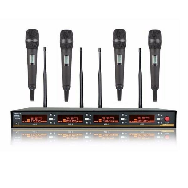 

microphones bolymic uhf profeesional dual wireless microphone system stage performances a four
