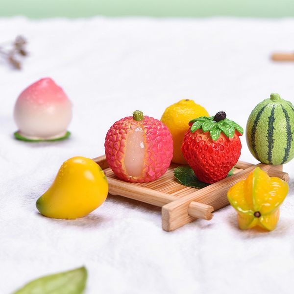 

simulation fruit decoration strawberry watermelon mango lemon lichee peach pgraphy props diy zakka dollhouse garden accessories