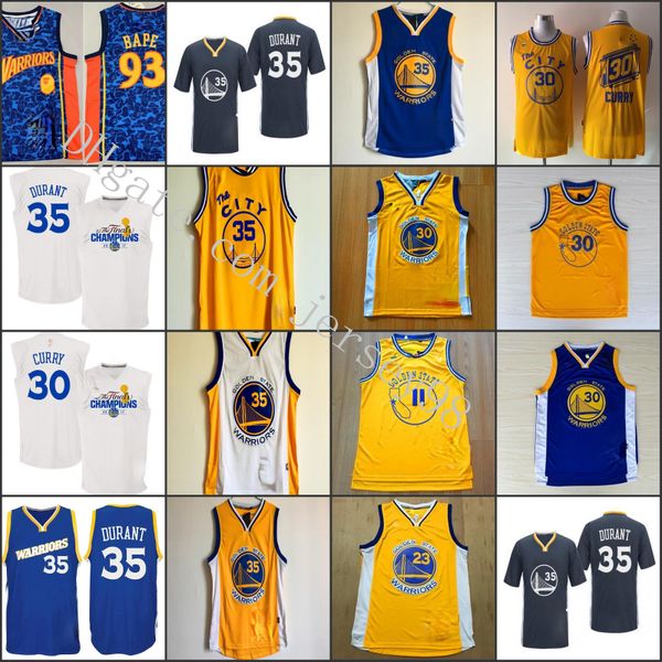 

golden state warriors green 30 stephen curry 93 bape 35 durant 23 draymond men jerseys, Black