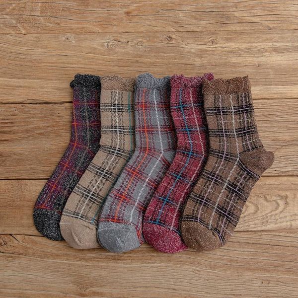 

socks & hosiery fashion cotton women gold silver thread tide ladies male autumn and winter with lace japanese korean style 187, Black;white