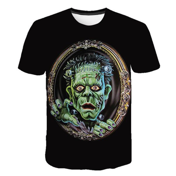 

3d horrifying skull blood print 3d print shirts hippie anime humor men clothing