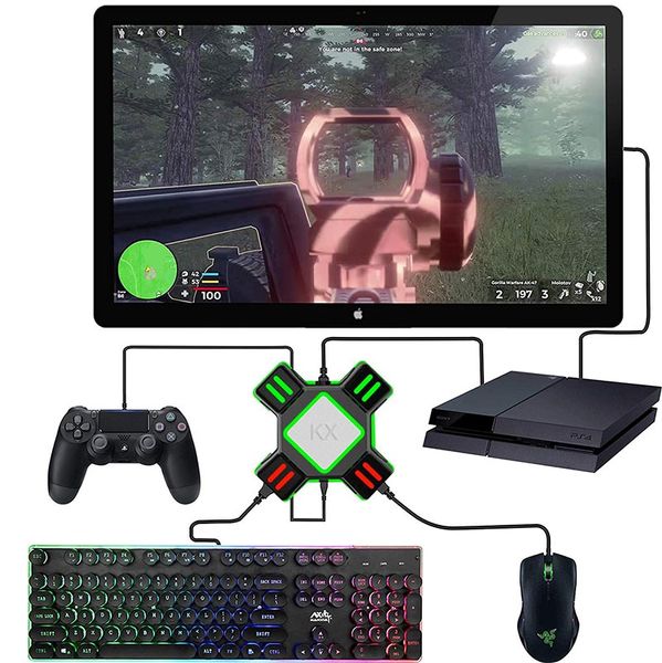 

KX USB Game Adapters Converter Box Video Game Pad Keyboard Mouse Controllers Adapter Support Switch/Xbox/PS4/PS3