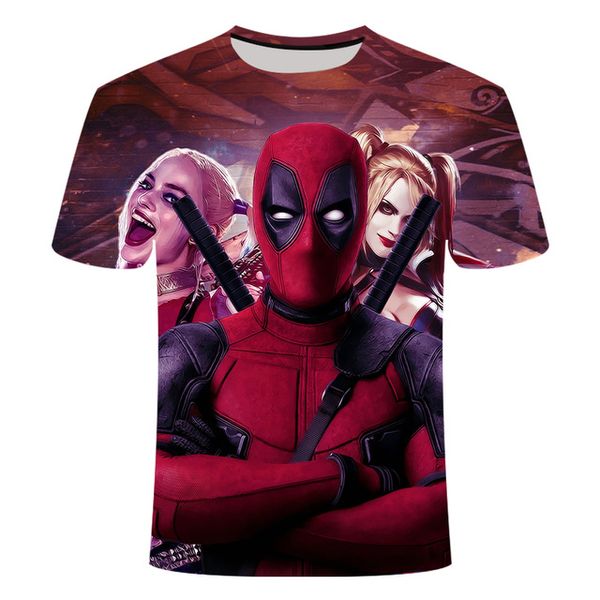 

american anime deadpool fun 3d print shirts funny graphic kawaii men clothing