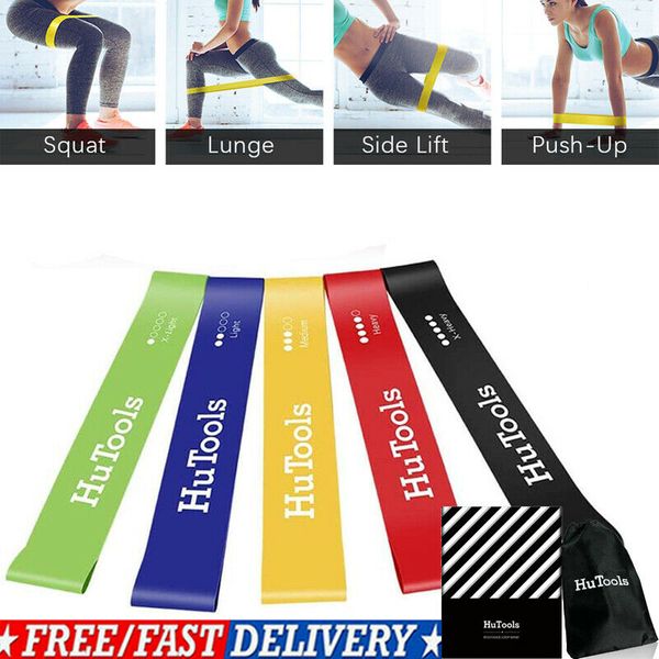 

yoga band loop exercise tension belt rubber stretch elastic fitnestraining 5pcs