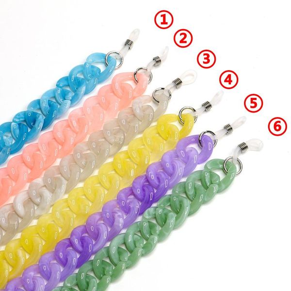 

2020 fashion women eyeglass chains wide acrylic chains colorful anti-slip eyewear cord holder neck strap reading glasses rope, Silver