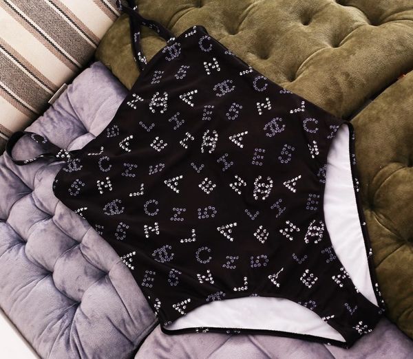 

designers fashion sling flower print swimwear bikini for women letter swimsuit bandage bathing one-piece suit s-xl y225, White;black