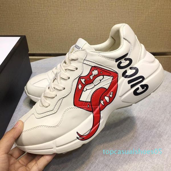 

2020 womens casual shoes sneakers breathable with box rhyton sneaker luxury zapatos de mujer fashion casual shoes for women chaussure t05, Black