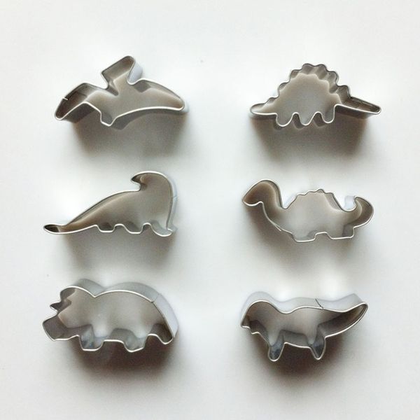 

6pcs cookie cutter cake mold pastry stainless steel baking tool dinosaur shape