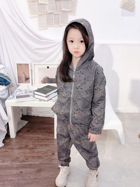 

2020 autumn baby tracksuits kids boys girls solid zipper jacket pants 2pcs/sets fashion toddler hooed coat children clothing, White