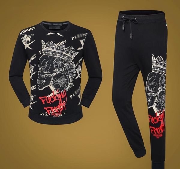 

20ss women mens designer luxury tracksuits sportswear pp phillip plain suits herren off champ white skull supre hoodie sweater045, Gray