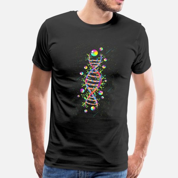 

rainbow colorful dna biology scientist t shirt men customized short sleeve size s-3xl trend loose basic summer trend shirt