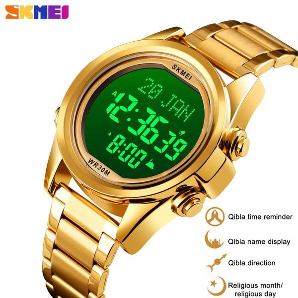 

skmei luxury digital men's watches sport language selection volume adjustment clock waterproof stainless steel male wristwatches, Slivery;brown