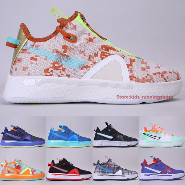 

highest qualitypg 4 paul george men basketball shoes new digi-camo 2k gamer exclusive regency purple gatorade asw outdoor sneakers size, Black