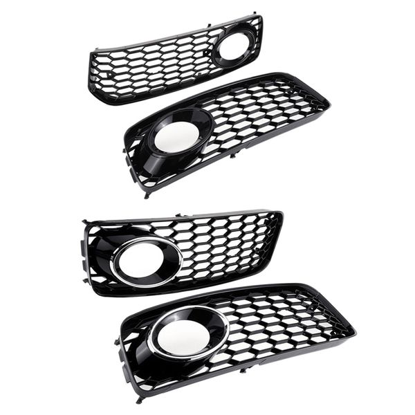 

1pair car front bumper fog light cellular grid hexagonal front ventilation grille for a5 s-line / s5 b8 5 2008-2012