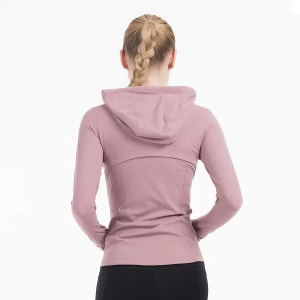 

plain hoody women zip up yoga jacket elastic long sleeve gym sports coat fitness running clothes slim atheltics clothing yogaworld, Black;brown