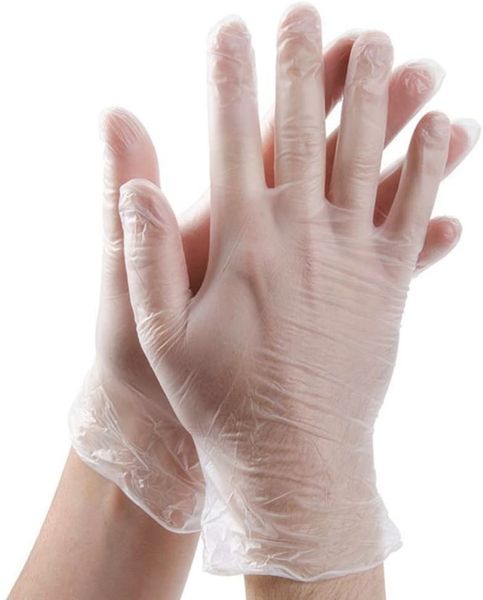 

disposable transparent latex gloves for household cleaning food rubber garden pvc gloves 100pcs / box factory wholesale