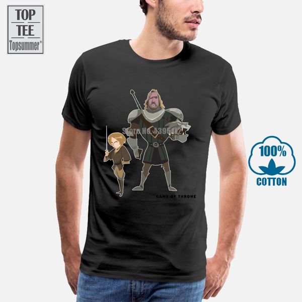 

game of thrones tv men t shirt arya and clegane hunter 2018 summer hip hop men short sleeve shirt 100% cotton high quality