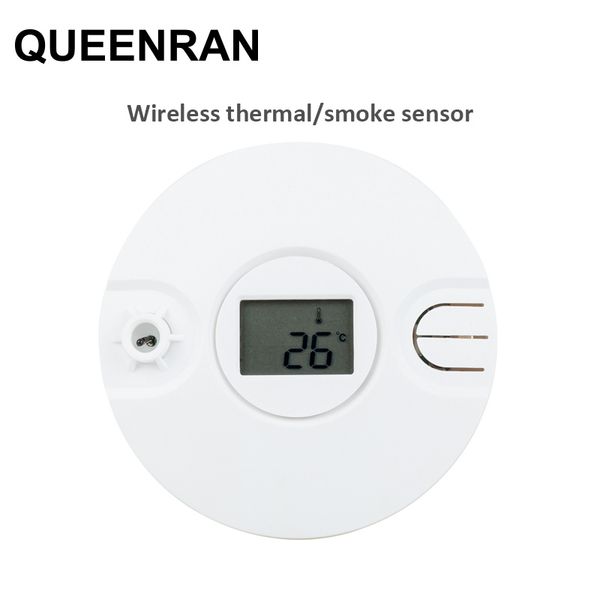 

wireless thermal/heat detector sensitive fire alarm sensor 433mhz/868mhz for wifi network alarm system ha-vgw st-vgt st-iiib, Black;white