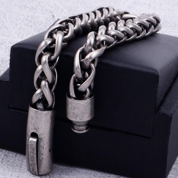 

8mm wide 316l stainless steel cast metal biker chain link man bracelets hiphop vintage mens boys jewellery accessories bracelet, Black