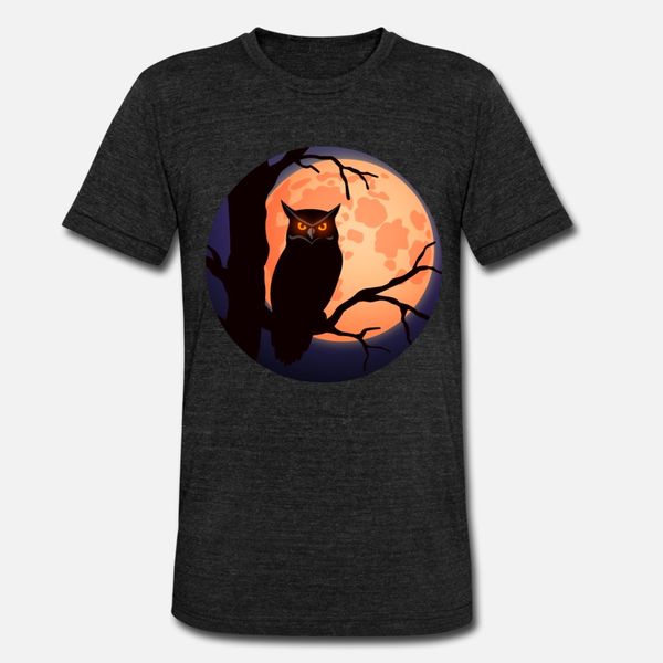 

страшный creepy сова полнолуние хэллоуина идеи подарок t shirt men создать 100% хлопок o-образного вырез basic solid graphic смешной весна о