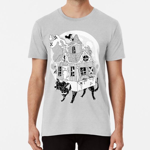 

cathouse майка хэллоуин дом с привидениями черный кот жуткий жуткий страшный марочные мультфильм октябрь падение