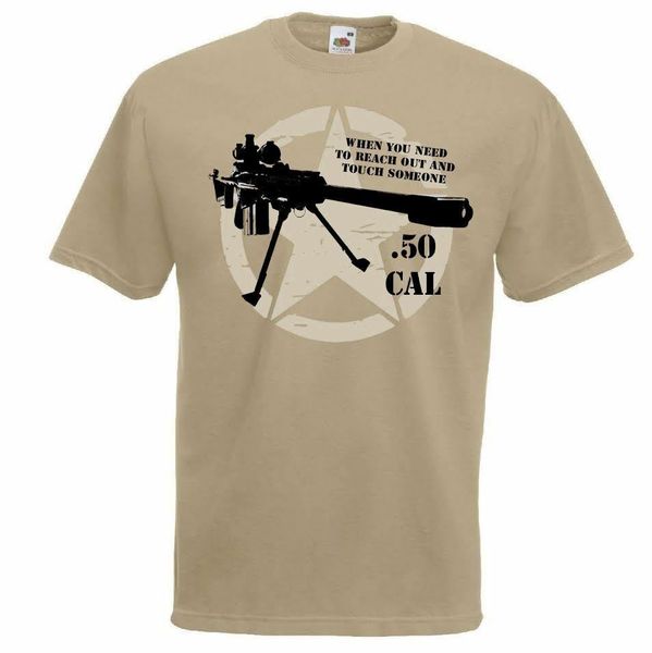 

mens khaki 50. cal sniper quote us army style t-shirt desert marksman brand new 2019 summer men short sleeve cool casual t shirt