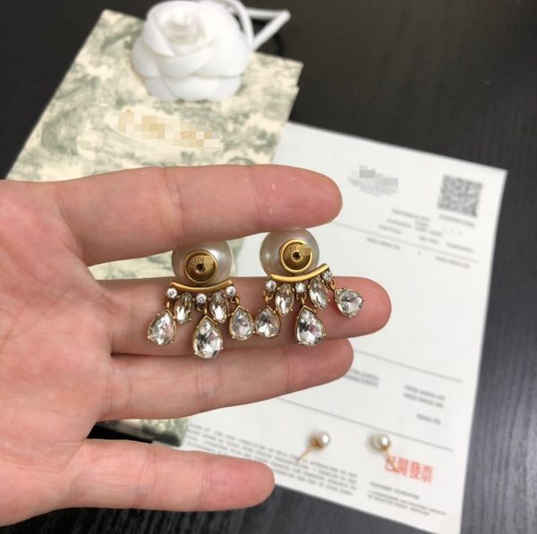 

sell chain letter earring 2020 new with box sell fashion beautiful classic jewelry 062430, Golden