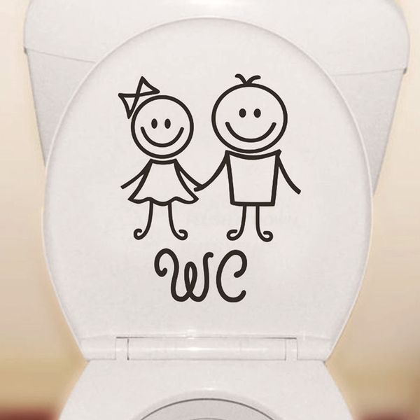 

cartoon wc sticker toilet sticker art pvc humanoid doll wall sticker