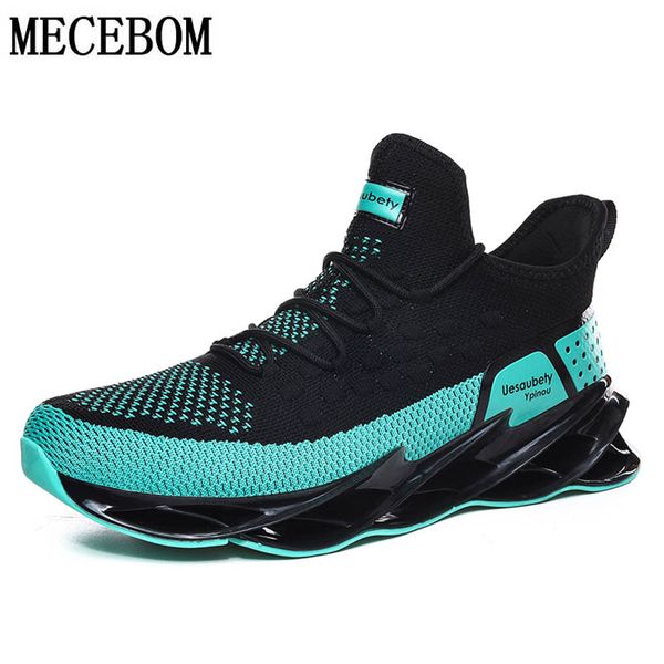 

men mesh sneakers vulcanized shoes big size 39-46 blade spring breathable thick bottom non-slip light lace-up damping men shoes, Black