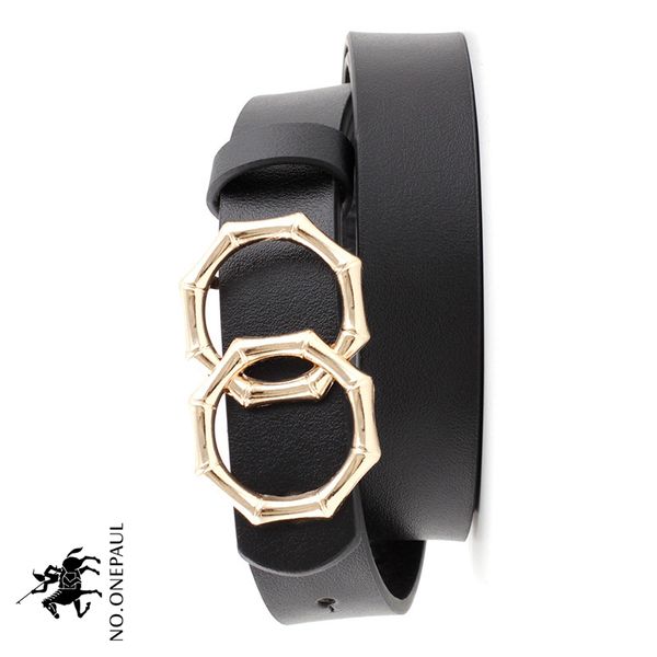 

no.onepaul new genuine adjustable belt retro ladies dress jeans student belts leather women's alloy double ring buckle fashion, Black;brown