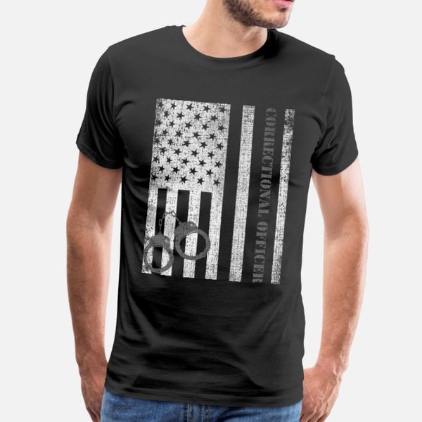 

title thin silver line correctional officer t sh t shirt men custom cotton s-xxxl homme graphic comfortable spring autumn unique shirt