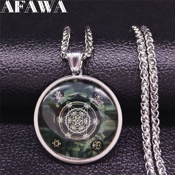

2020 new flower of spirit stainless steel long necklaces for women silver color long necklace jewelry collana uomo nj45s02