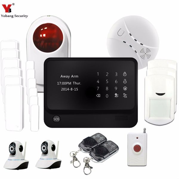 

security wifi android app smart burglar gsm alarm system strobe siren ip camera surveillance alarm kits